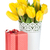 żółty · tulipany · Wazon · czerwony · szkatułce · odizolowany - zdjęcia stock © karandaev
