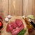 ruw · filet · biefstuk · specerijen · houten · tafel · top - stockfoto © karandaev