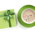 Green coffee cup and gift box with bow stock photo © karandaev