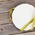gesunde · Lebensmittel · Platte · Maßband · Holztisch · top · Ansicht - stock foto © karandaev