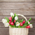 鬱金香 · 花束 · 籃 · 復活節彩蛋 · 木 - 商業照片 © karandaev