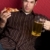 pizza · birra · uomo · mangiare · bere · felice - foto d'archivio © keeweeboy