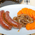 beef sausages cooked on iron skillet  stock photo © keko64