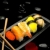sushi · piatto · nero · ciottoli · alimentare · cena - foto d'archivio © keko64