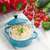 mac and cheese on a blue little clay pot stock photo © keko64