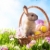 Easter basket with decorated eggs and the Easter bunny stock photo © Konstanttin