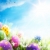 arte · huevos · de · Pascua · decorado · flores · hierba · cielo · azul - foto stock © Konstanttin