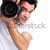 junger · Mann · Kamera · isoliert · weiß · Auge · Mann - stock foto © Kurhan