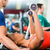 woman and Personal Trainer in gym, with dumbbells stock photo © Kzenon