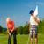 Young sportive couple playing golf on a course stock photo © Kzenon