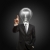 businessman with lamp-head push the button stock photo © leedsn