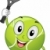 Tennisball · Maskottchen · Illustration · halten · Schläger · glücklich - stock foto © lenm