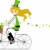 fille · vélo · illustration · femme · vert · trèfle - photo stock © lenm