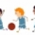 baschet · copii · ilustrare · joacă · sportiv · echipă - imagine de stoc © lenm