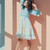 женщину · бирюзовый · платье · красивая · женщина · модный - Сток-фото © LightFieldStudios