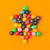 top view of star made of sweets isolated on orange, purim holiday concept stock photo © LightFieldStudios