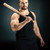 adam · beysbol · sopası · portre · yakışıklı · yalıtılmış · siyah - stok fotoğraf © LightFieldStudios