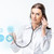 doctor with stethoscope and medical care icons stock photo © LightFieldStudios