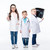 oynayan · çocuklar · doktorlar · üç · gülen · çocuklar · stetoskop - stok fotoğraf © LightFieldStudios