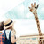 familie · uita · girafă · grădină · zoologică · tată - imagine de stoc © LightFieldStudios