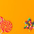 top view of lollipops and star made of candies isolated on orange, purim holiday concept stock photo © LightFieldStudios