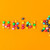 top view of purim lettering made of candies and star isolated on orange stock photo © LightFieldStudios
