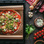 felső · kilátás · frissen · sült · pizza · hozzávalók - stock fotó © LightFieldStudios