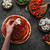 tiro · mujer · setas · rebanada · pizza · concretas - foto stock © LightFieldStudios
