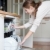 trabalhos · domésticos · mulher · jovem · pratos · lava-louças · casa · menina - foto stock © lightpoet