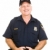 rendőrtiszt · barátságos · izolált · fehér · férfi · háttér - stock fotó © lisafx