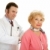starszy · medycznych · słuchania · pani · lekarza · odizolowany - zdjęcia stock © lisafx