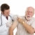 idős · orvosi · férfi · fájdalmas · injekció · orvos - stock fotó © lisafx