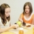 szkoły · obiad · dziewcząt · tabeli · dwa · jedzenie - zdjęcia stock © lisafx