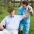 fisioterapia · ao · ar · livre · terapeuta · trabalhando · senior · homem - foto stock © lisafx