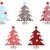 Retro vector Trees collection isolated on white ( red striped ) stock photo © lordalea