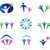 Community, network and social icons - blue, green and pink stock photo © lordalea
