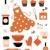 Baking icons or accessories set isolated on white ( orange ) stock photo © lordalea