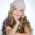 Smiling gesture little girl winter pink cap portrait stock photo © lunamarina
