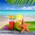 椰子 · 雞尾酒 · 稻草 · 熱帶海灘 · 海星 · 熱帶 - 商業照片 © lunamarina