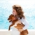 brunette kid girl with dog on the sea stock photo © lunamarina