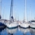 Blue sea boats moored in mediterranean marina stock photo © lunamarina