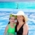 madre · hija · abrazo · piscina · playa · tropical · Caribe - foto stock © lunamarina