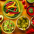 meksykańskie · jedzenie · mieszany · nachos · chili · sos · cheddar - zdjęcia stock © lunamarina