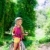gyerekek · lány · lovaglás · bicikli · szabadtér · erdő - stock fotó © lunamarina