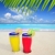 beach tropical cocktails palm tree leafl turquoise beach stock photo © lunamarina