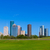 Houston · Skyline · blauer · Himmel · Park · Texas · Rasen - stock foto © lunamarina