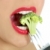 brócoli · acero · tenedor · mujer · boca · labios · rojos - foto stock © lunamarina