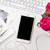 смартфон · розовый · цветы · белый · современных - Сток-фото © manera