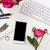 smartphone · roze · bloemen · witte · moderne - stockfoto © manera