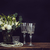 bouquet of white flowers, pearl beads and wine glasses on a blac stock photo © manera